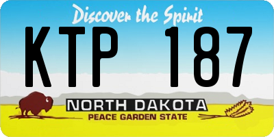 ND license plate KTP187