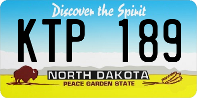 ND license plate KTP189