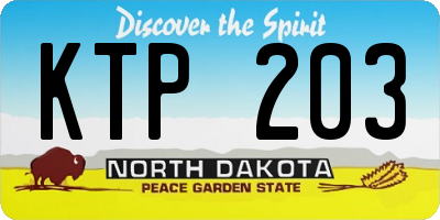 ND license plate KTP203
