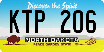 ND license plate KTP206