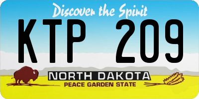 ND license plate KTP209