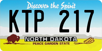 ND license plate KTP217