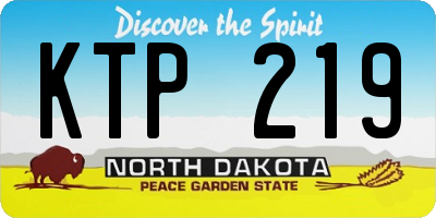 ND license plate KTP219