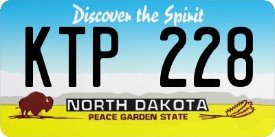 ND license plate KTP228