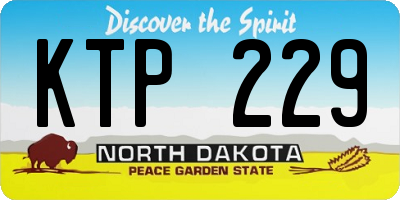 ND license plate KTP229