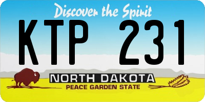 ND license plate KTP231