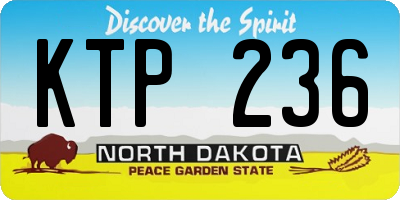 ND license plate KTP236