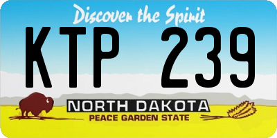 ND license plate KTP239