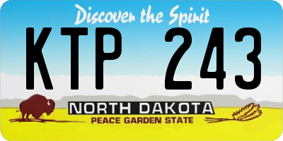 ND license plate KTP243