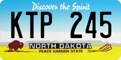 ND license plate KTP245