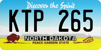 ND license plate KTP265