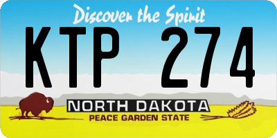 ND license plate KTP274