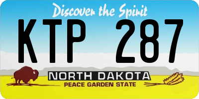 ND license plate KTP287
