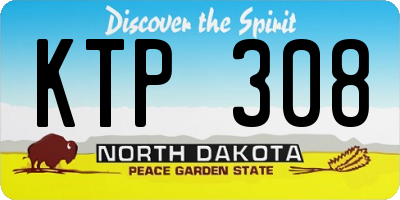 ND license plate KTP308