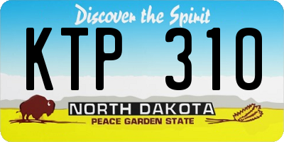 ND license plate KTP310