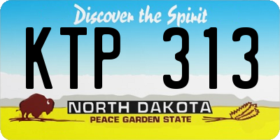 ND license plate KTP313