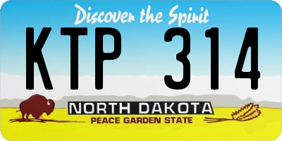 ND license plate KTP314