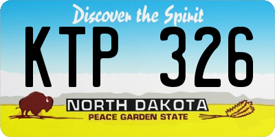 ND license plate KTP326