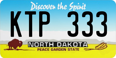 ND license plate KTP333