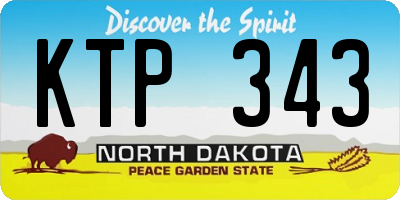 ND license plate KTP343