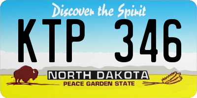 ND license plate KTP346