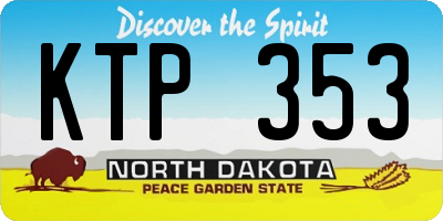 ND license plate KTP353