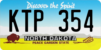 ND license plate KTP354