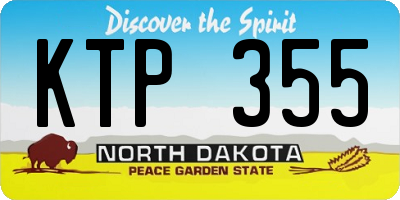 ND license plate KTP355