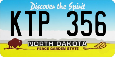 ND license plate KTP356