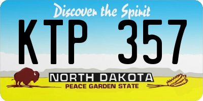 ND license plate KTP357