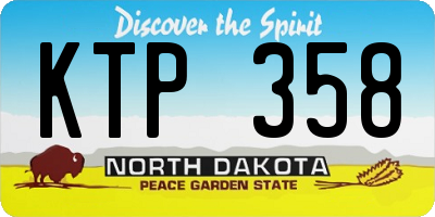 ND license plate KTP358