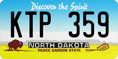 ND license plate KTP359