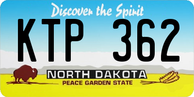 ND license plate KTP362