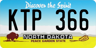 ND license plate KTP366