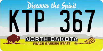 ND license plate KTP367