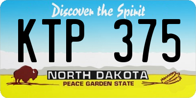 ND license plate KTP375