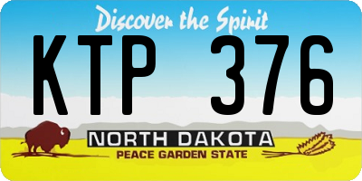 ND license plate KTP376
