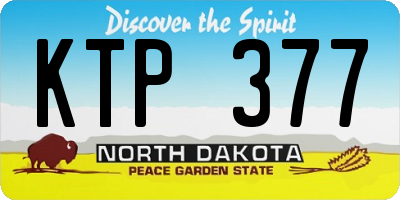ND license plate KTP377