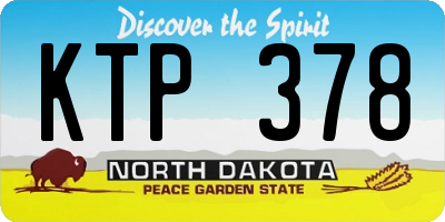 ND license plate KTP378
