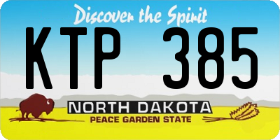 ND license plate KTP385