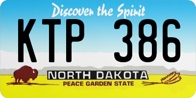ND license plate KTP386
