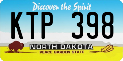 ND license plate KTP398