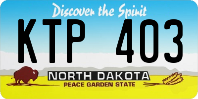 ND license plate KTP403