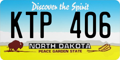 ND license plate KTP406