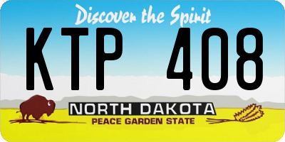 ND license plate KTP408