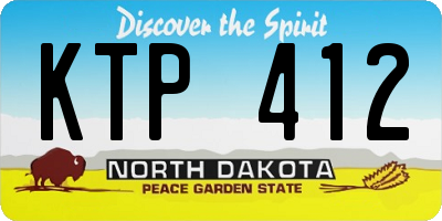 ND license plate KTP412