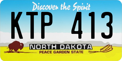 ND license plate KTP413