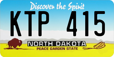 ND license plate KTP415