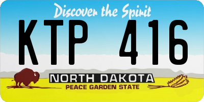 ND license plate KTP416
