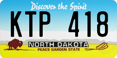 ND license plate KTP418